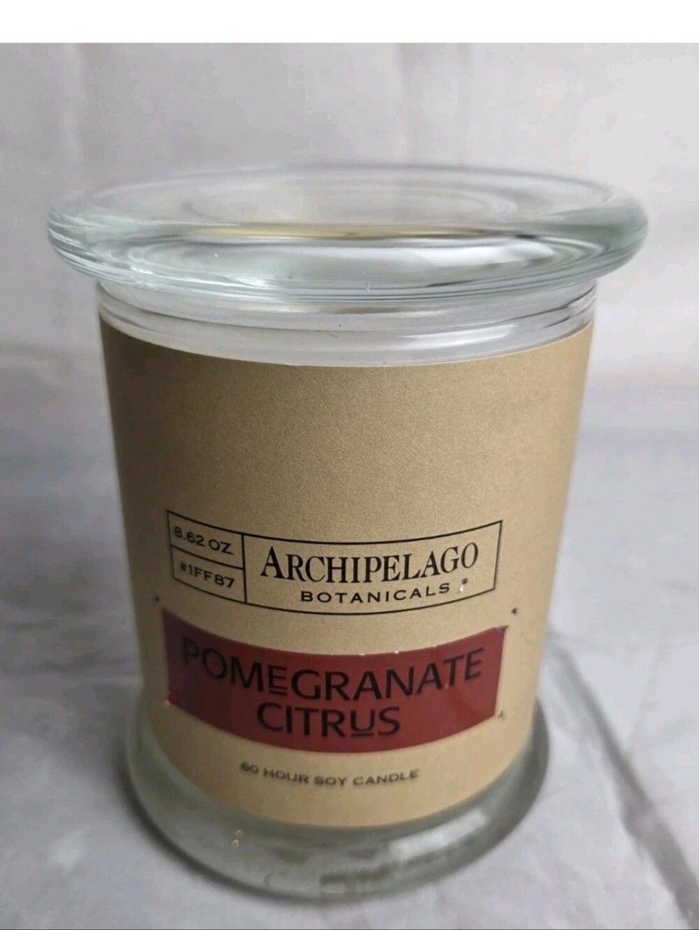 ARCHIPELAGO BOTANICALS Pomegranate Citrus 8.62 oz JAR Soy CANDLE 60 Hour NEW